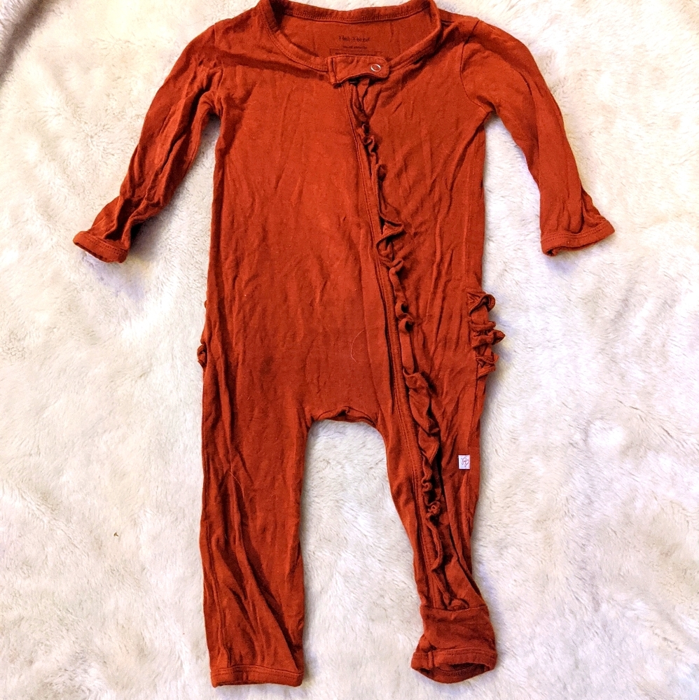 Posh Peanut Zippered Rufflebutt Romper